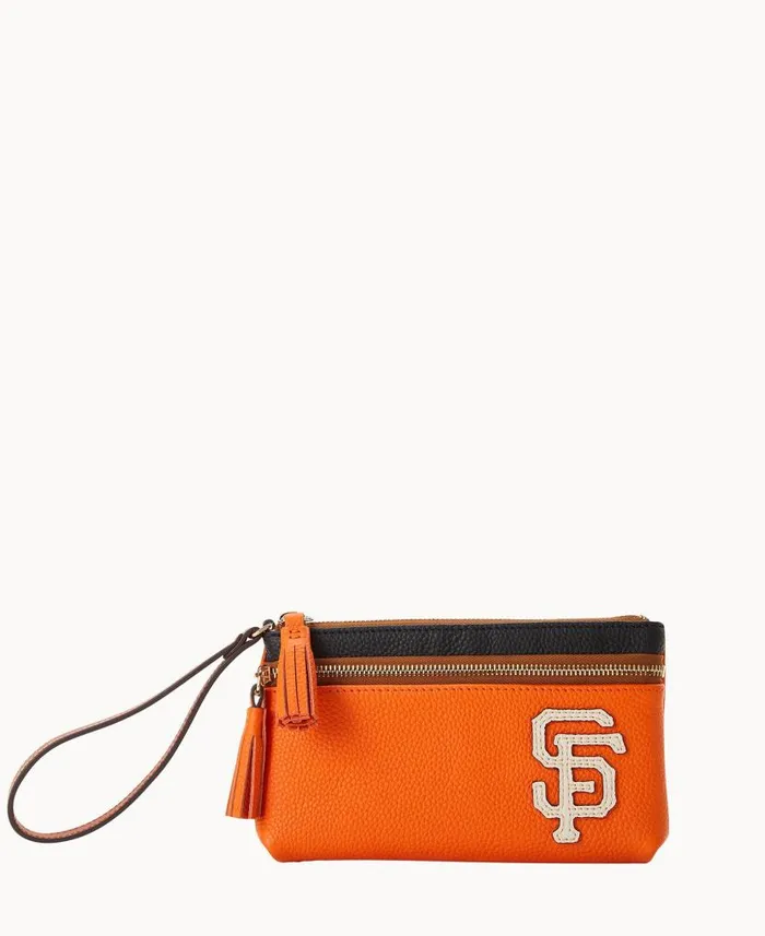 Dooney and Bourke MLB Giants Double Zip Wristlet Giants WomenMen Wallets