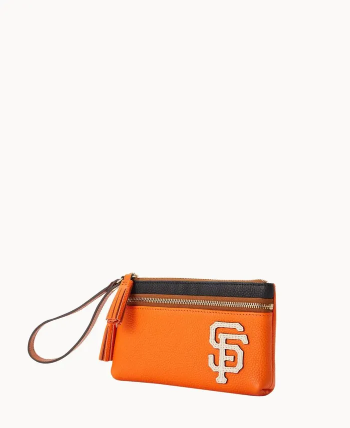 Dooney and Bourke MLB Giants Double Zip Wristlet Giants WomenMen Wallets