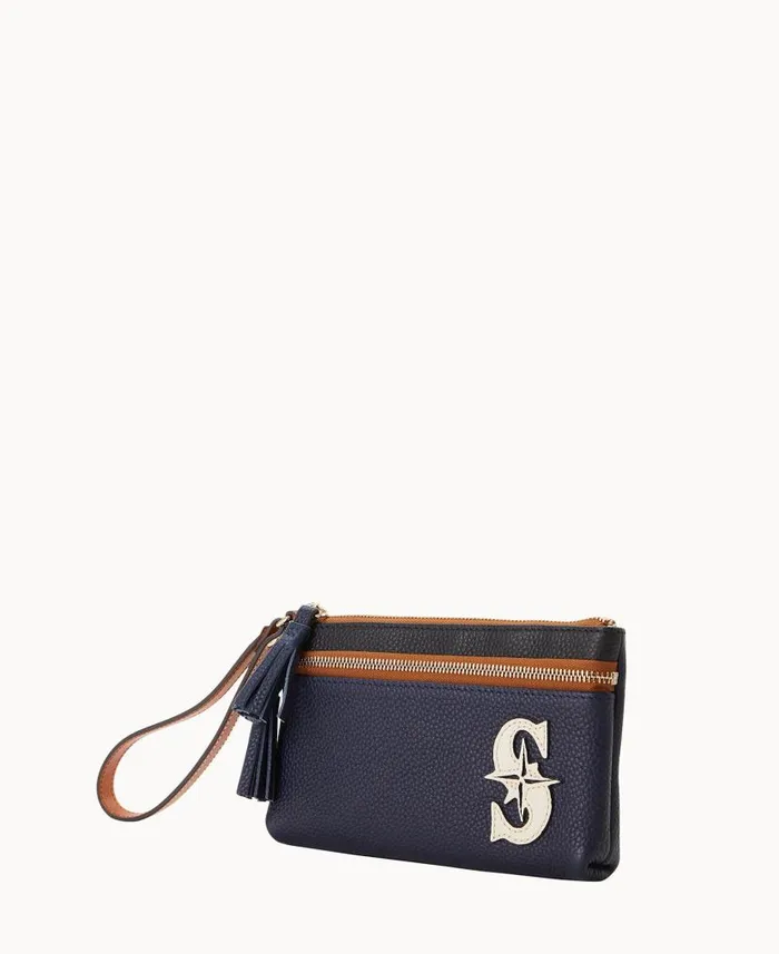 Dooney and Bourke MLB Mariners Double Zip Wristlet Mariners WomenMen Wallets Dooney and Bourke MLB Mariners Double Zip Wristlet Mariners WomenMen Wallets