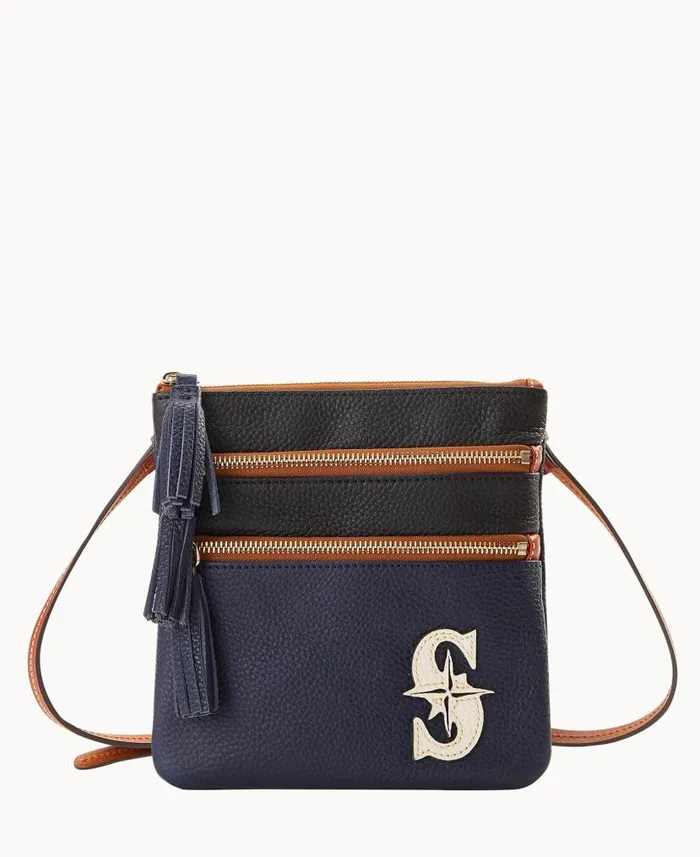 Dooney and Bourke MLB Mariners Triple Zip Crossbody Mariners WomenMen Crossbodies Dooney and Bourke MLB Mariners Triple Zip Crossbody Mariners WomenMen Crossbodies