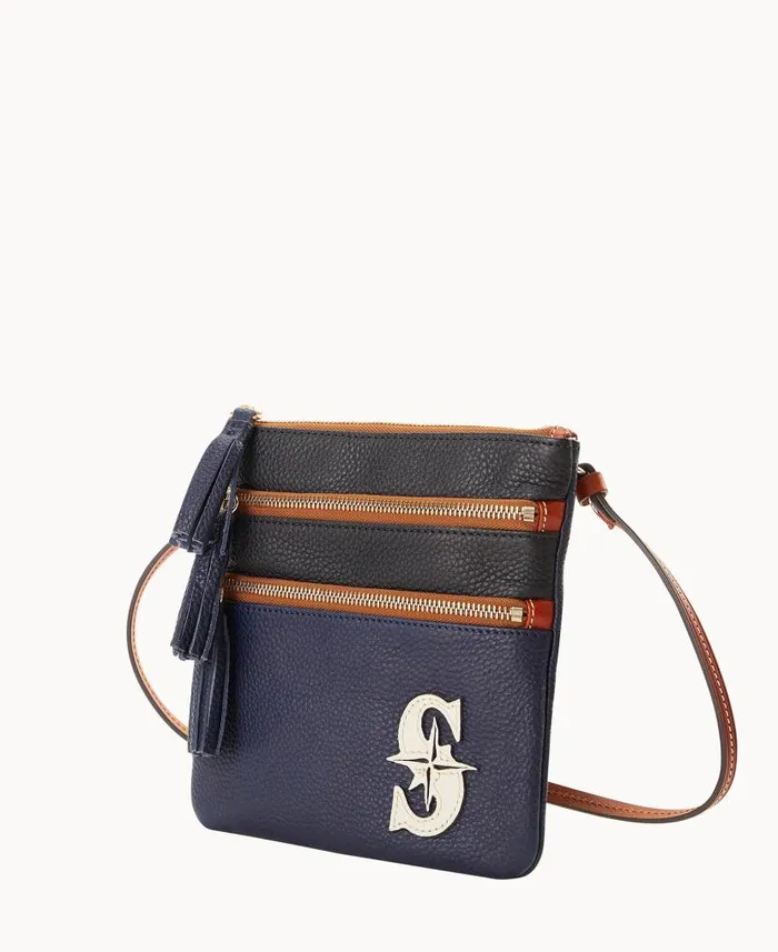 Dooney and Bourke MLB Mariners Triple Zip Crossbody Mariners WomenMen Crossbodies Dooney and Bourke MLB Mariners Triple Zip Crossbody Mariners WomenMen Crossbodies