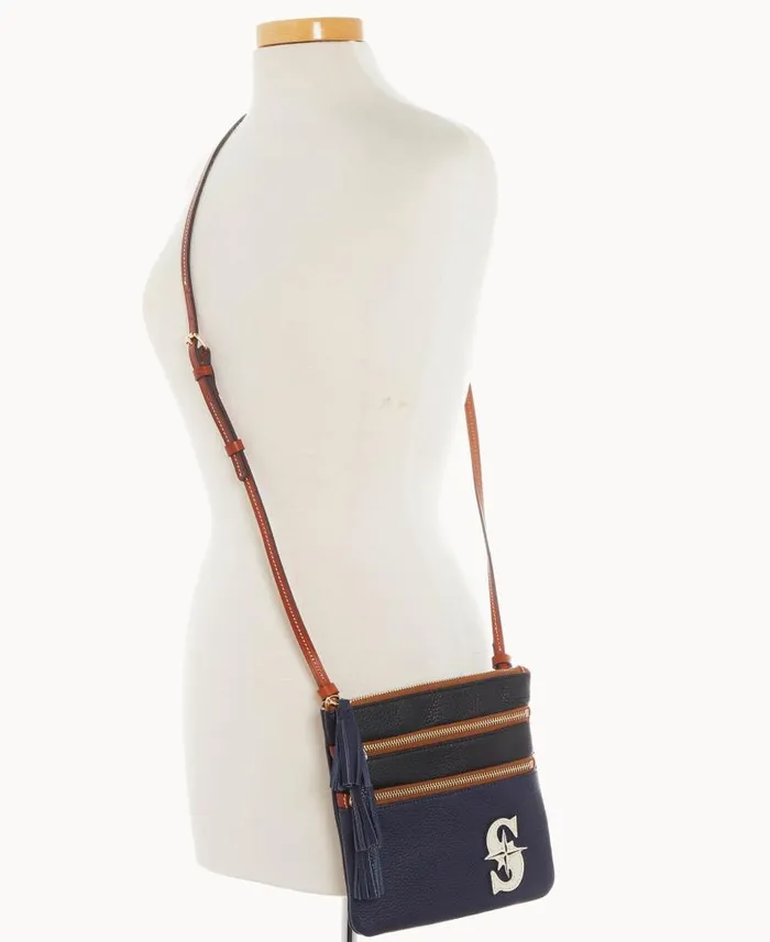 Dooney and Bourke MLB Mariners Triple Zip Crossbody Mariners WomenMen Crossbodies Dooney and Bourke MLB Mariners Triple Zip Crossbody Mariners WomenMen Crossbodies