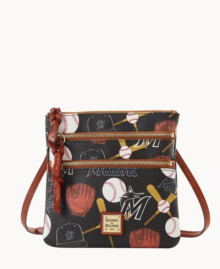 Dooney and Bourke MLB Marlins N S Triple Zip Crossbody Marlins WomenMen Crossbodies Dooney and Bourke MLB Marlins N S Triple Zip Crossbody Marlins WomenMen Crossbodies