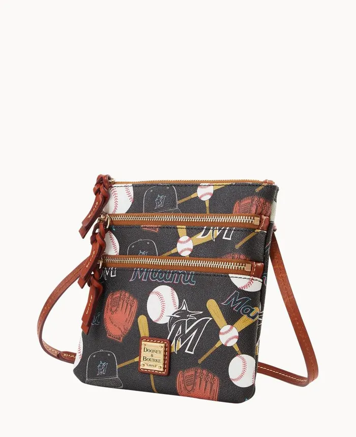 Dooney and Bourke MLB Marlins N S Triple Zip Crossbody Marlins WomenMen Crossbodies Dooney and Bourke MLB Marlins N S Triple Zip Crossbody Marlins WomenMen Crossbodies