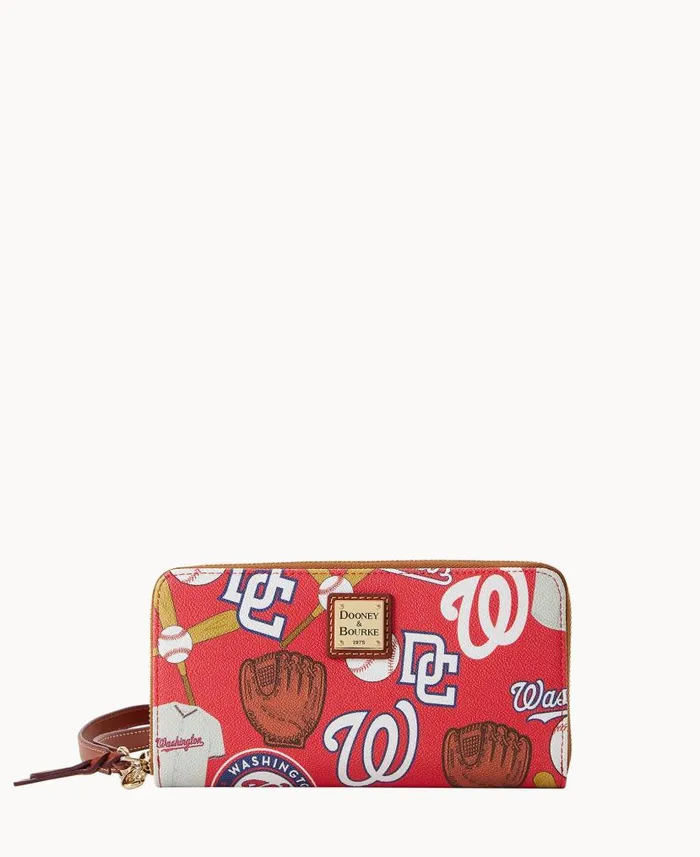 Dooney and Bourke MLB Nationals Large Zip Around Wristlet Nationals WomenMen Wallets
