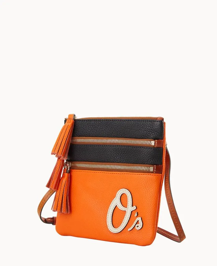 Dooney and Bourke MLB Orioles Triple Zip Crossbody Orioles WomenMen Crossbodies