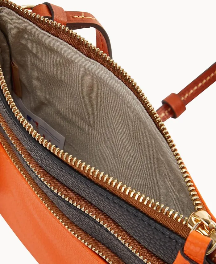 Dooney and Bourke MLB Orioles Triple Zip Crossbody Orioles WomenMen Crossbodies