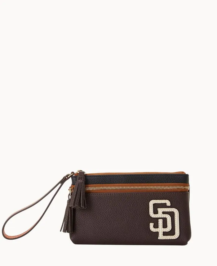 Dooney and Bourke MLB Padres Double Zip Wristlet Padres WomenMen Wallets