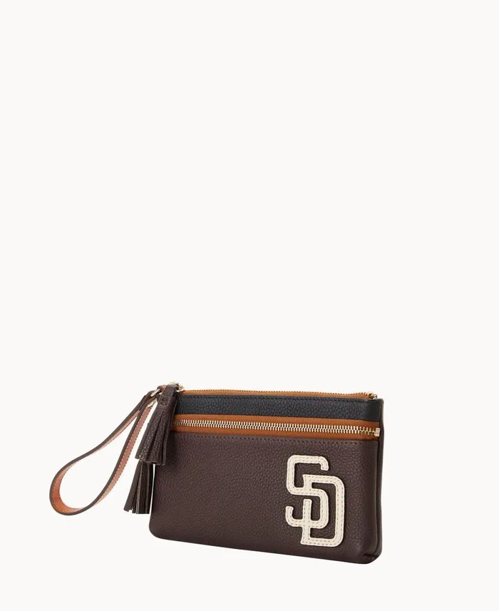 Dooney and Bourke MLB Padres Double Zip Wristlet Padres WomenMen Wallets
