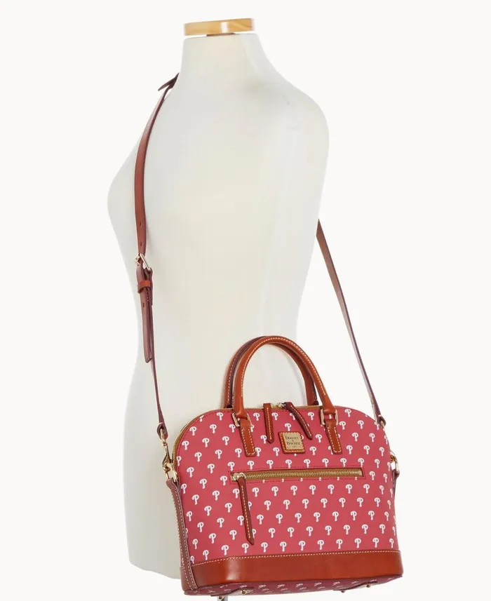 Dooney and Bourke MLB Phillies Domed Zip Satchel Phillies WomenMen Satchels