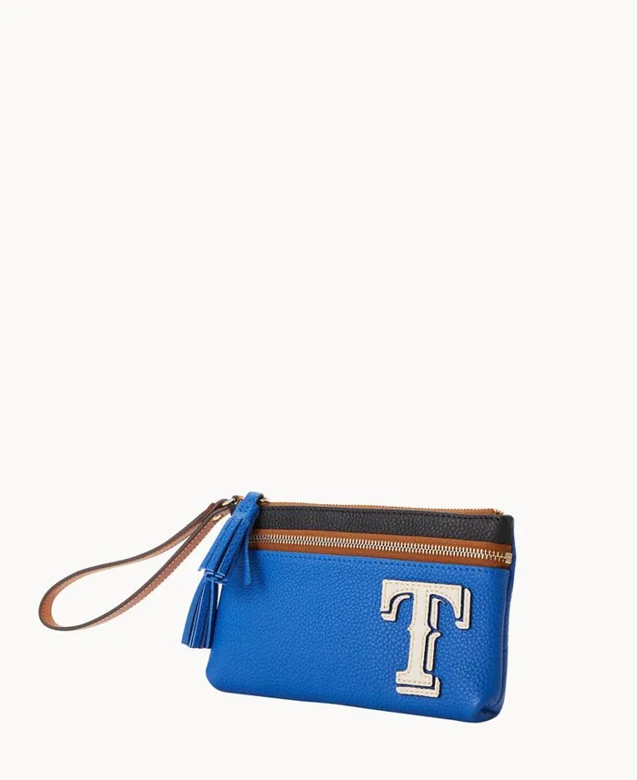 Dooney and Bourke MLB Rangers Double Zip Wristlet Rangers WomenMen Wallets
