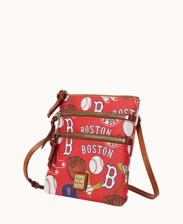 Dooney and Bourke MLB Red Sox N S Triple Zip Crossbody Red Sox WomenMen Crossbodies Dooney and Bourke MLB Red Sox N S Triple Zip Crossbody Red Sox WomenMen Crossbodies
