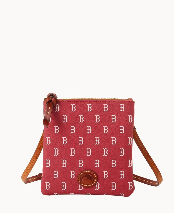 Dooney and Bourke MLB Red Sox Small North South Top Zip Crossbody Red Sox WomenMen Crossbodies