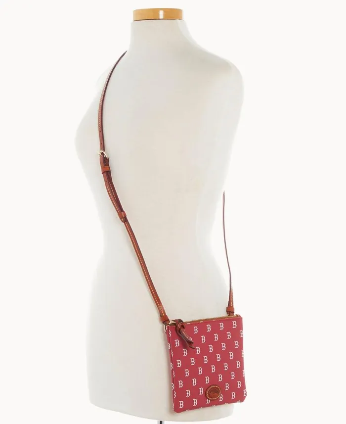 Dooney and Bourke MLB Red Sox Small North South Top Zip Crossbody Red Sox WomenMen Crossbodies Dooney and Bourke MLB Red Sox Small North South Top Zip Crossbody Red Sox WomenMen Crossbodies