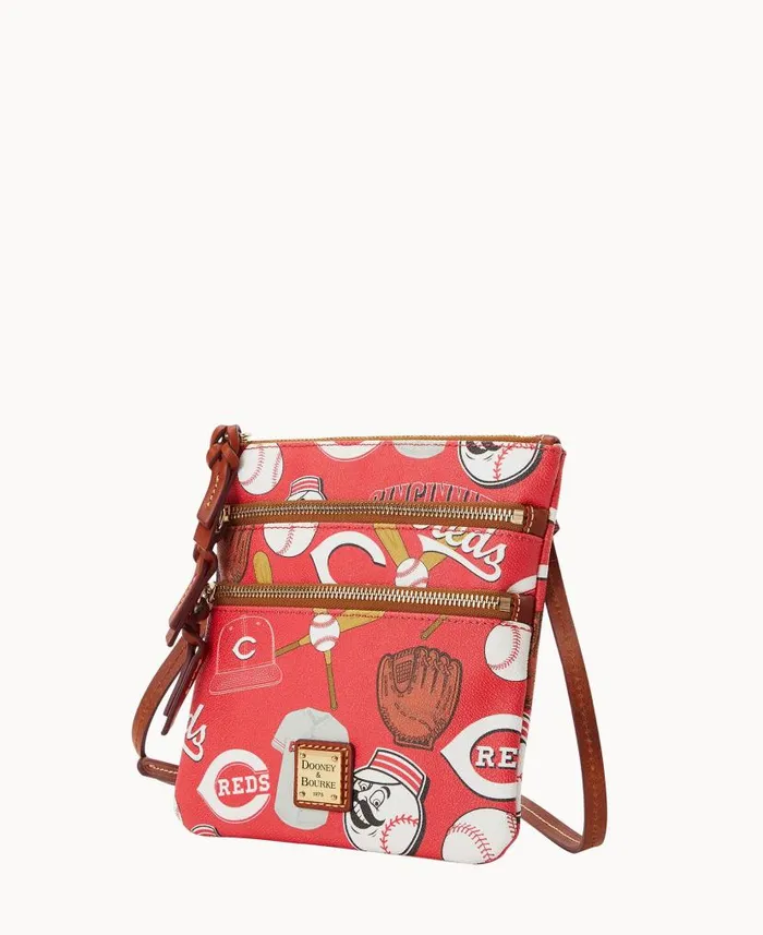 Dooney and Bourke MLB Reds N S Triple Zip Crossbody Reds WomenMen Crossbodies Dooney and Bourke MLB Reds N S Triple Zip Crossbody Reds WomenMen Crossbodies