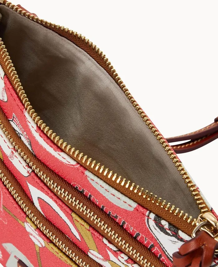 Dooney and Bourke MLB Reds N S Triple Zip Crossbody Reds WomenMen Crossbodies Dooney and Bourke MLB Reds N S Triple Zip Crossbody Reds WomenMen Crossbodies