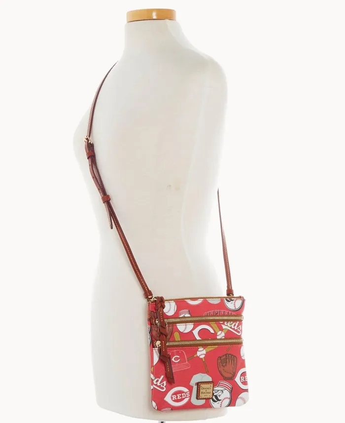 Dooney and Bourke MLB Reds N S Triple Zip Crossbody Reds WomenMen Crossbodies Dooney and Bourke MLB Reds N S Triple Zip Crossbody Reds WomenMen Crossbodies