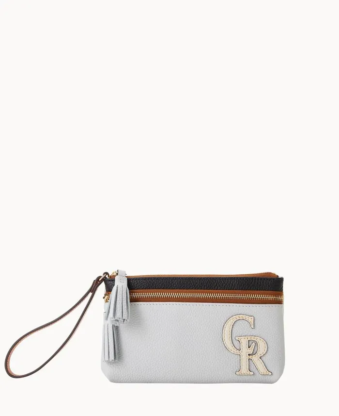 Dooney and Bourke MLB Rockies Double Zip Wristlet Rockies WomenMen Wallets