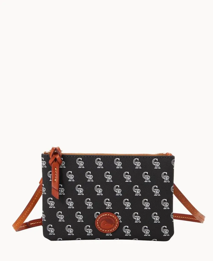 Dooney and Bourke MLB Rockies Top Zip Crossbody Rockies WomenMen Crossbodies