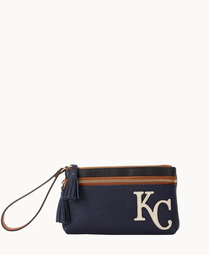 Dooney and Bourke MLB Royals Double Zip Wristlet Royals WomenMen Wallets