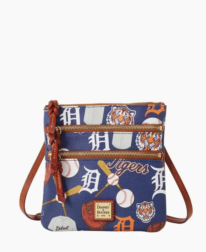 Dooney and Bourke MLB Tigers N S Triple Zip Crossbody Tigers WomenMen Crossbodies Dooney and Bourke MLB Tigers N S Triple Zip Crossbody Tigers WomenMen Crossbodies