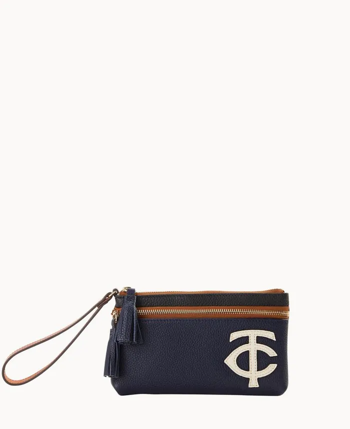 Dooney and Bourke MLB Twins Double Zip Wristlet Twins WomenMen Wallets