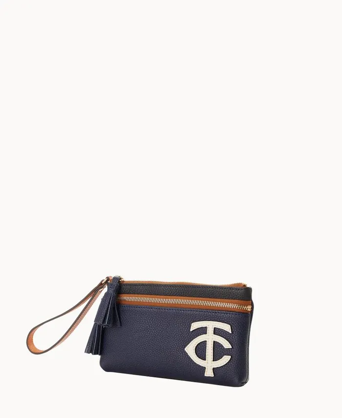 Dooney and Bourke MLB Twins Double Zip Wristlet Twins WomenMen Wallets