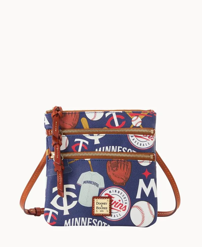 Dooney and Bourke MLB Twins N S Triple Zip Crossbody Twins WomenMen Crossbodies Dooney and Bourke MLB Twins N S Triple Zip Crossbody Twins WomenMen Crossbodies