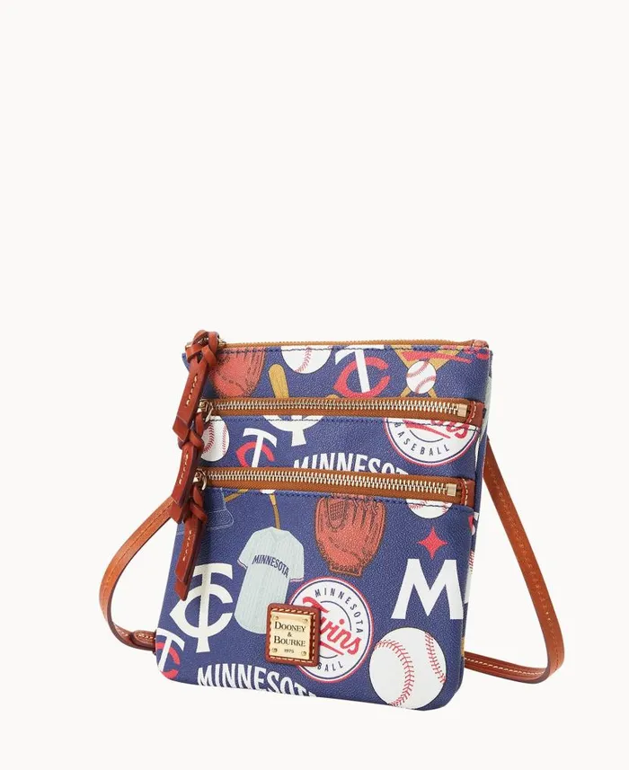 Dooney and Bourke MLB Twins N S Triple Zip Crossbody Twins WomenMen Crossbodies Dooney and Bourke MLB Twins N S Triple Zip Crossbody Twins WomenMen Crossbodies