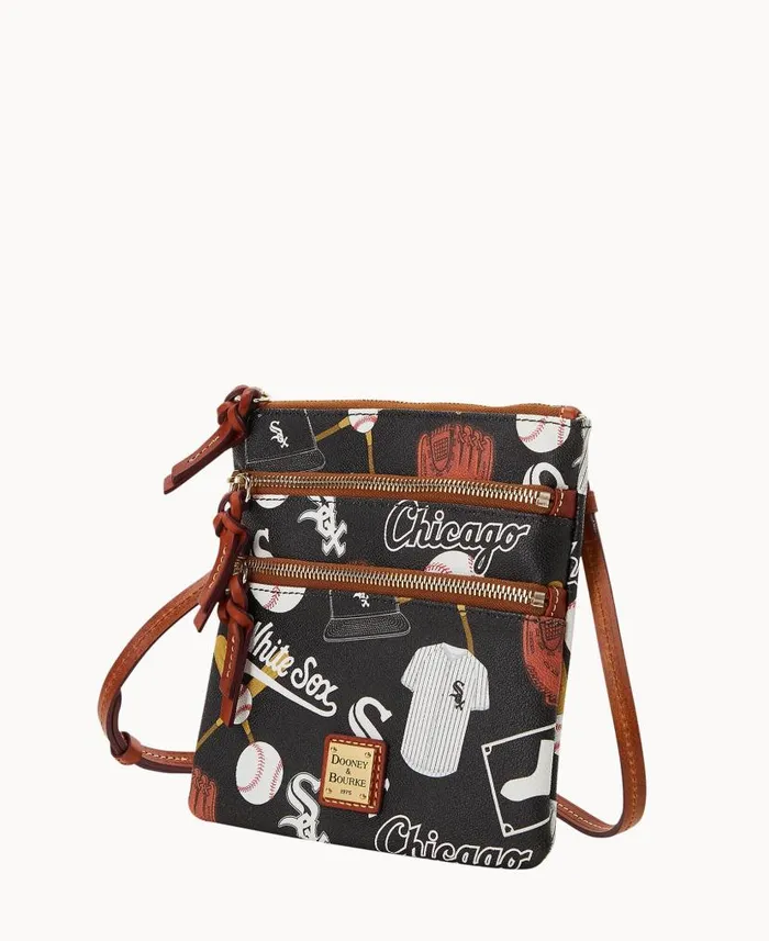 Dooney and Bourke MLB White Sox N S Triple Zip Crossbody White Sox WomenMen Crossbodies Dooney and Bourke MLB White Sox N S Triple Zip Crossbody White Sox WomenMen Crossbodies
