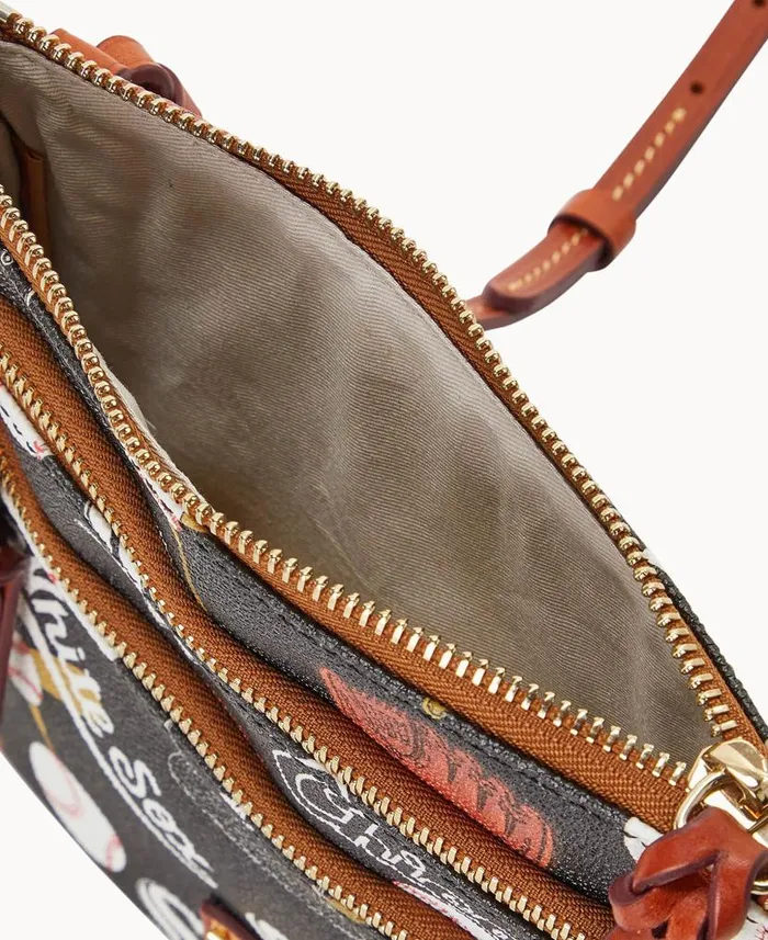 Dooney and Bourke MLB White Sox N S Triple Zip Crossbody White Sox WomenMen Crossbodies Dooney and Bourke MLB White Sox N S Triple Zip Crossbody White Sox WomenMen Crossbodies
