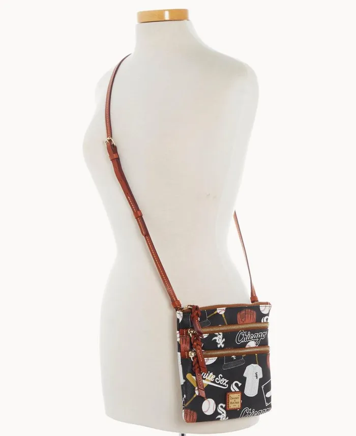 Dooney and Bourke MLB White Sox N S Triple Zip Crossbody White Sox WomenMen Crossbodies Dooney and Bourke MLB White Sox N S Triple Zip Crossbody White Sox WomenMen Crossbodies