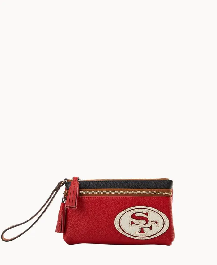 Dooney and Bourke NFL 49ERS Double Zip Wristlet 49ers WomenMen Wallets