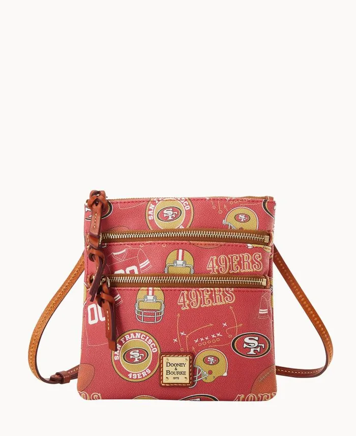 Dooney and Bourke NFL 49ers N S Triple Zip Crossbody 49ers WomenMen Crossbodies