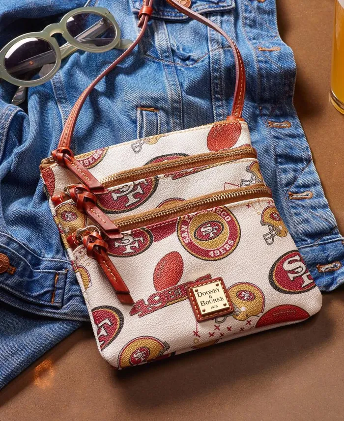 Dooney and Bourke NFL 49ers N S Triple Zip Crossbody 49ers WomenMen Crossbodies Dooney and Bourke NFL 49ers N S Triple Zip Crossbody 49ers WomenMen Crossbodies