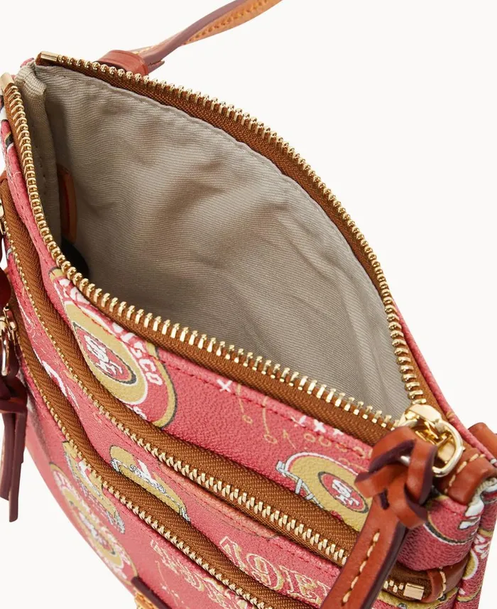 Dooney and Bourke NFL 49ers N S Triple Zip Crossbody 49ers WomenMen Crossbodies Dooney and Bourke NFL 49ers N S Triple Zip Crossbody 49ers WomenMen Crossbodies