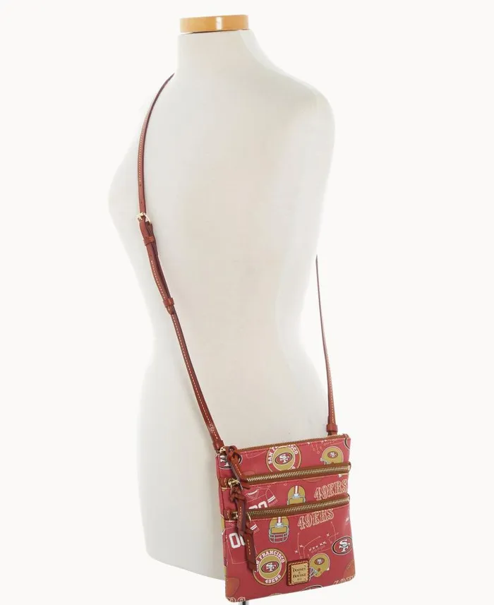 Dooney and Bourke NFL 49ers N S Triple Zip Crossbody 49ers WomenMen Crossbodies Dooney and Bourke NFL 49ers N S Triple Zip Crossbody 49ers WomenMen Crossbodies
