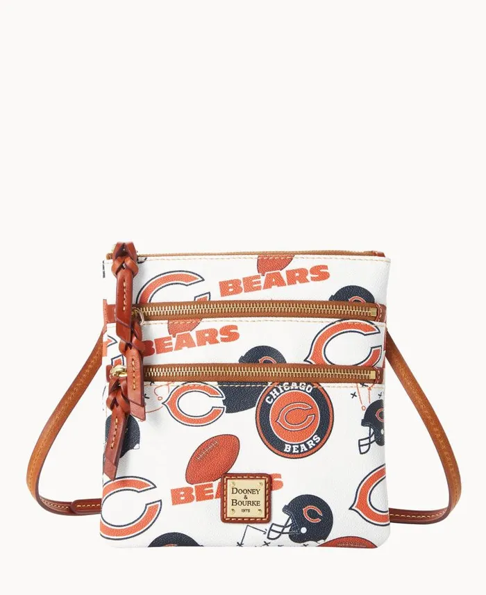 Dooney and Bourke NFL Bears N S Triple Zip Crossbody Bears WomenMen Crossbodies