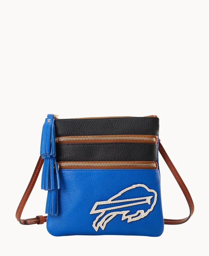Dooney and Bourke NFL Bills Triple Zip Crossbody Bills WomenMen Crossbodies