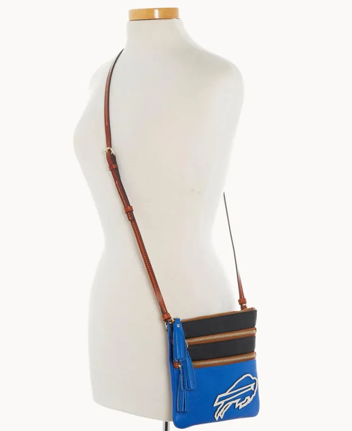 Dooney and Bourke NFL Bills Triple Zip Crossbody Bills WomenMen Crossbodies