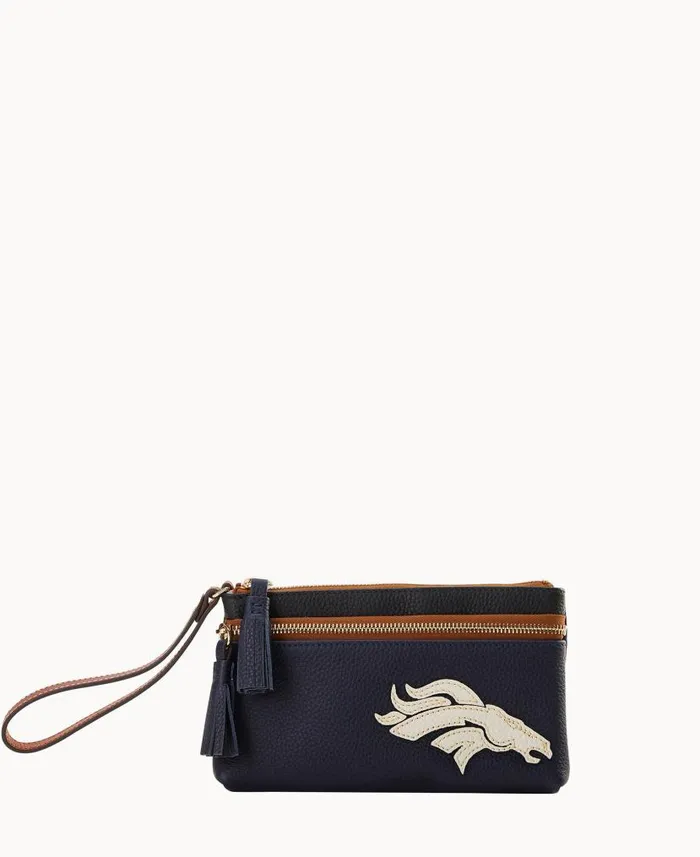 Dooney and Bourke NFL Broncos Double Zip Wristlet Broncos WomenMen Wallets