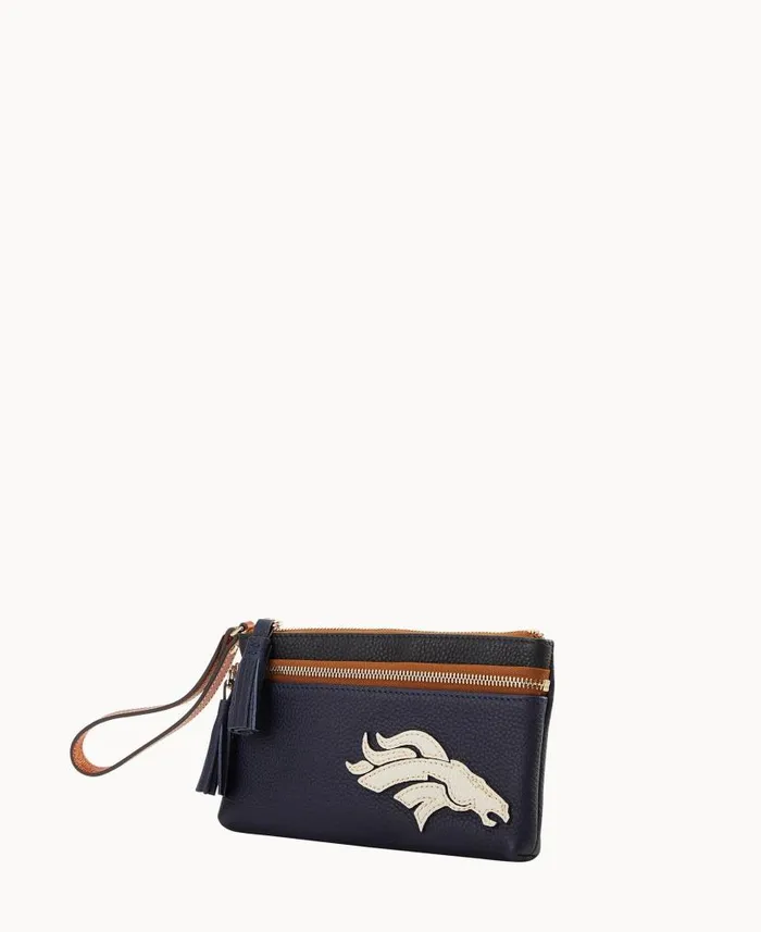 Dooney and Bourke NFL Broncos Double Zip Wristlet Broncos WomenMen Wallets