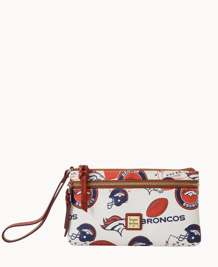 Dooney and Bourke NFL Broncos Double Zip Wristlet Denver Broncos WomenMen Wallets Dooney and Bourke NFL Broncos Double Zip Wristlet Denver Broncos WomenMen Wallets