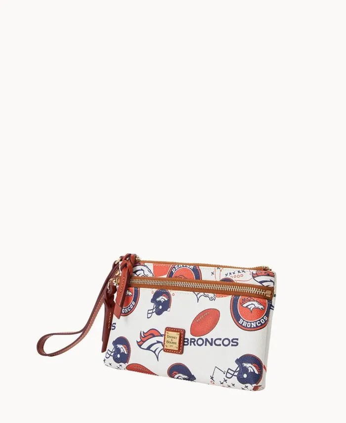 Dooney and Bourke NFL Broncos Double Zip Wristlet Denver Broncos WomenMen Wallets Dooney and Bourke NFL Broncos Double Zip Wristlet Denver Broncos WomenMen Wallets
