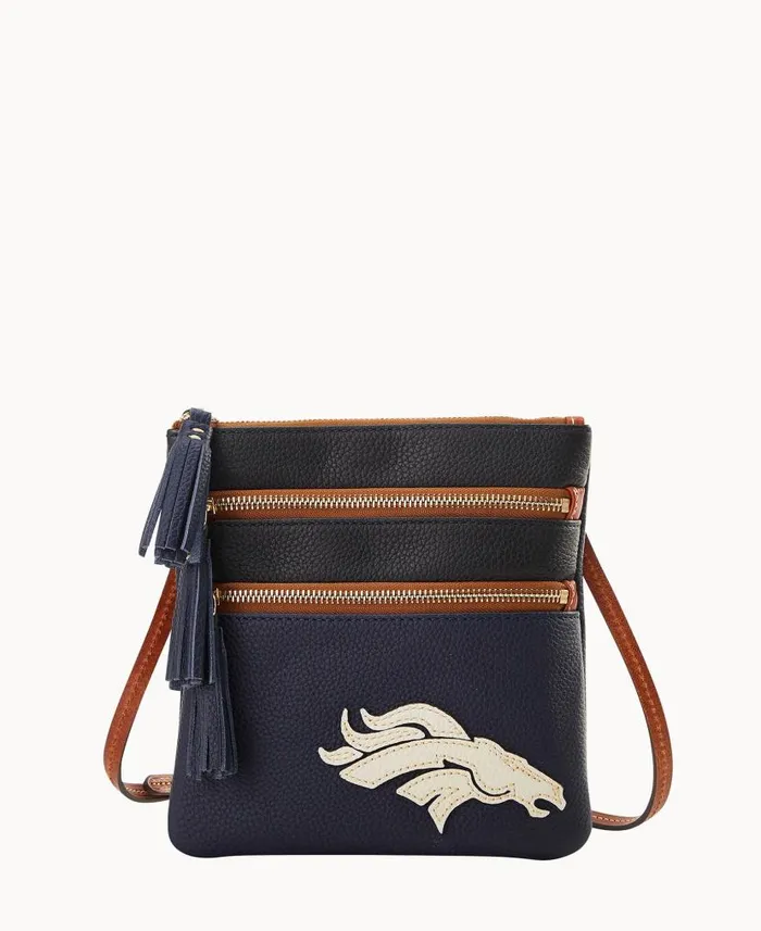 Dooney and Bourke NFL Broncos Triple Zip Crossbody Broncos WomenMen Crossbodies Dooney and Bourke NFL Broncos Triple Zip Crossbody Broncos WomenMen Crossbodies