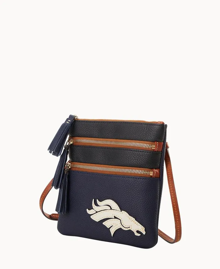 Dooney and Bourke NFL Broncos Triple Zip Crossbody Broncos WomenMen Crossbodies Dooney and Bourke NFL Broncos Triple Zip Crossbody Broncos WomenMen Crossbodies