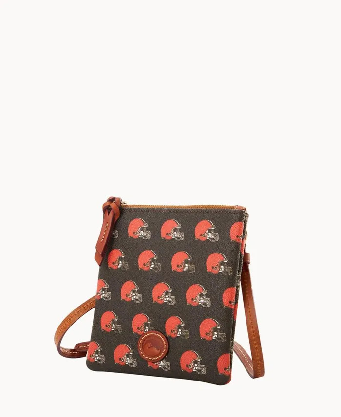 Dooney and Bourke NFL Browns Small North South Top Zip Crossbody Browns WomenMen Crossbodies Dooney and Bourke NFL Browns Small North South Top Zip Crossbody Browns WomenMen Crossbodies
