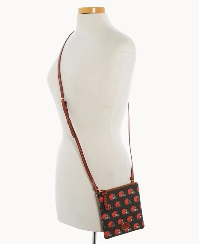 Dooney and Bourke NFL Browns Small North South Top Zip Crossbody Browns WomenMen Crossbodies Dooney and Bourke NFL Browns Small North South Top Zip Crossbody Browns WomenMen Crossbodies