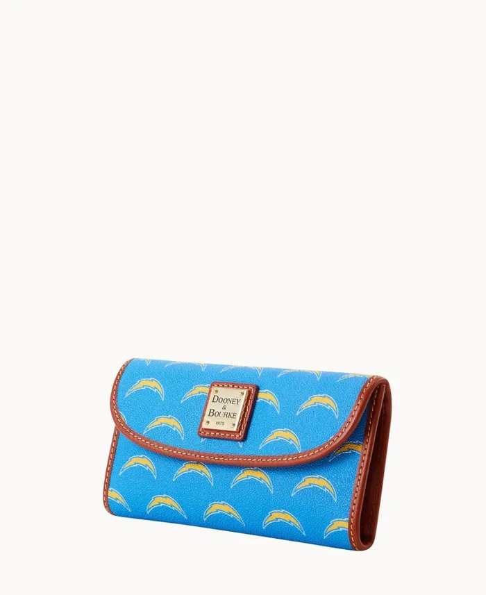 Dooney and Bourke NFL Chargers Continental Clutch Chargers WomenMen Wallets