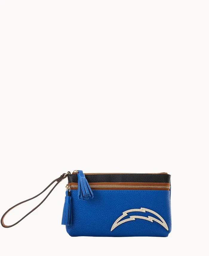 Dooney and Bourke NFL Chargers Double Zip Wristlet Chargers WomenMen Wallets